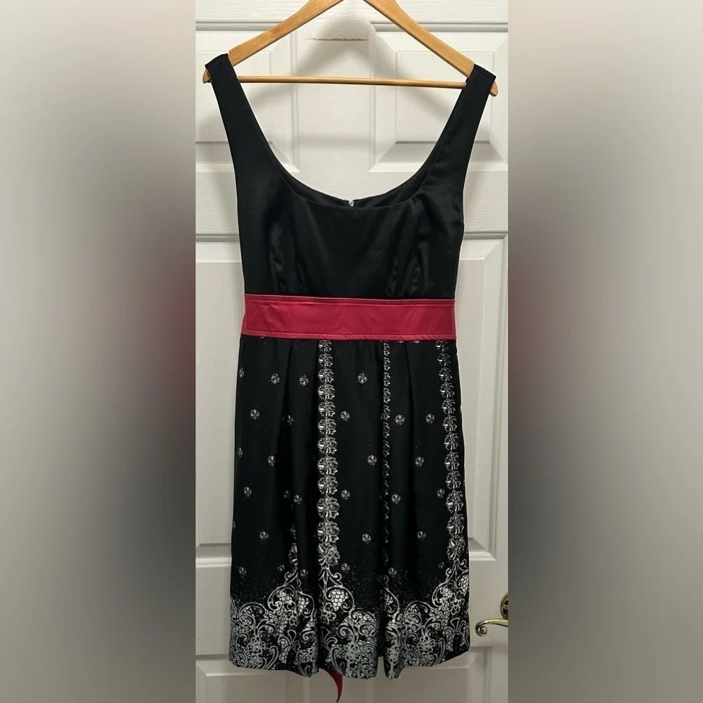 Teeze Me Black with Pink Belt Semi Formal Dress Size 13 - Picture 1 of 7